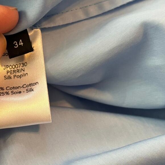 Joseph 34 US 2 Perrin Tie front Cotton Silk Blend
Poplin Midi Skirt Light Blue - Picture 5 of 7